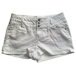 Blue Spice White Lightweight Denim Shorts Size 11 Stretch Festival Summer Beach